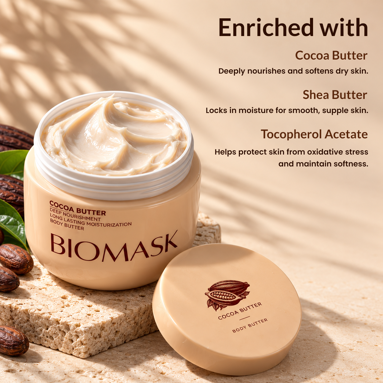 Cocoa Butter & Shea Butter Body Butter Cream – 200 g