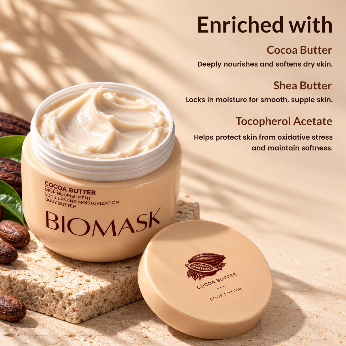Cocoa Butter & Shea Butter Body Butter Cream – 200 g