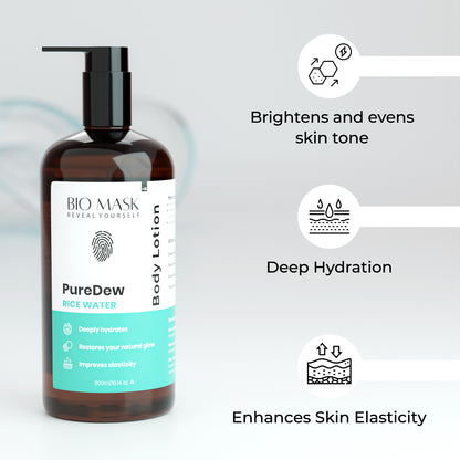 PureDew Rice Water Body Lotion | Rice ferment Filtrate + Rice Protein | 300 ml