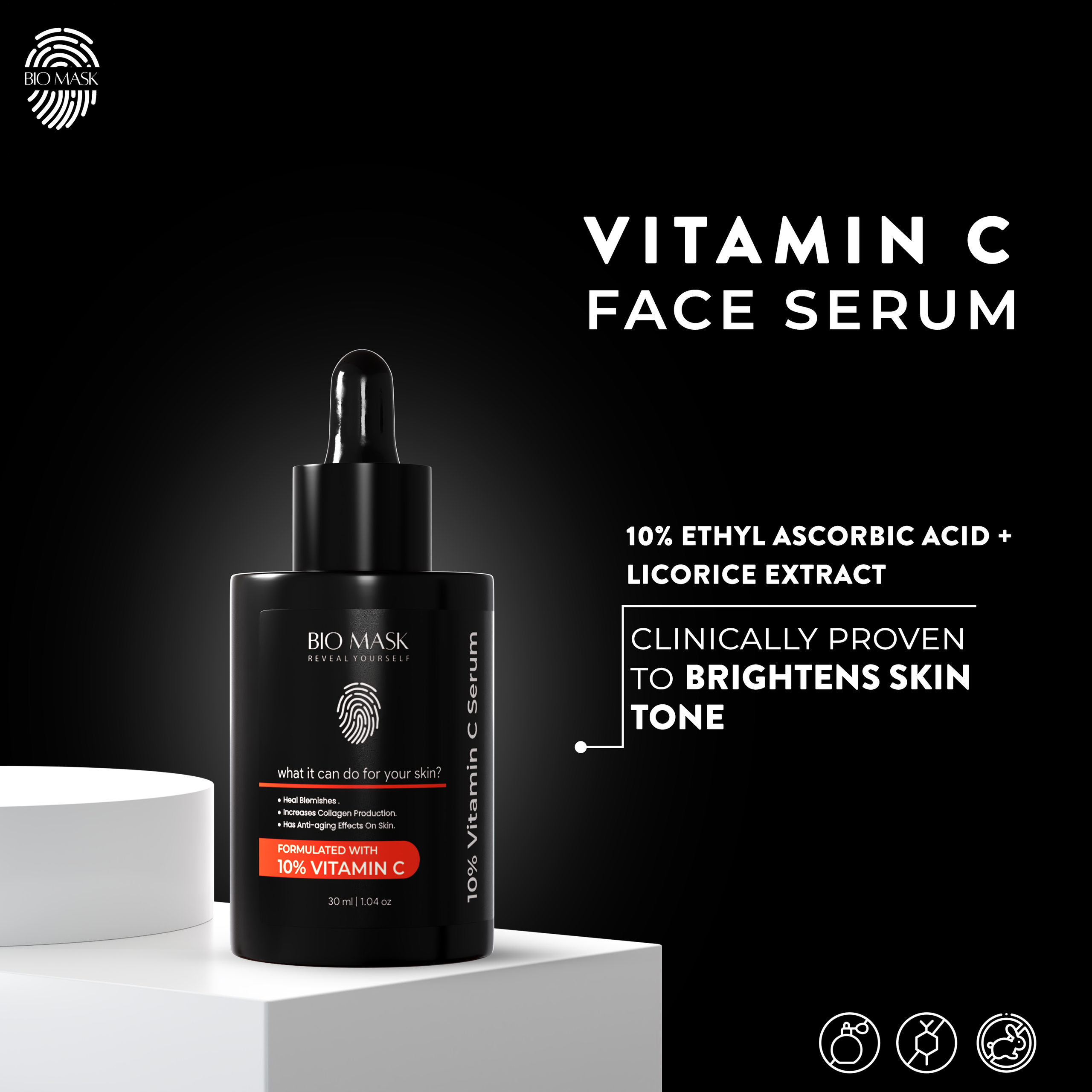 10% Vitamin C Serum | 3-Ethyl Ascorbic Acid | 30ml