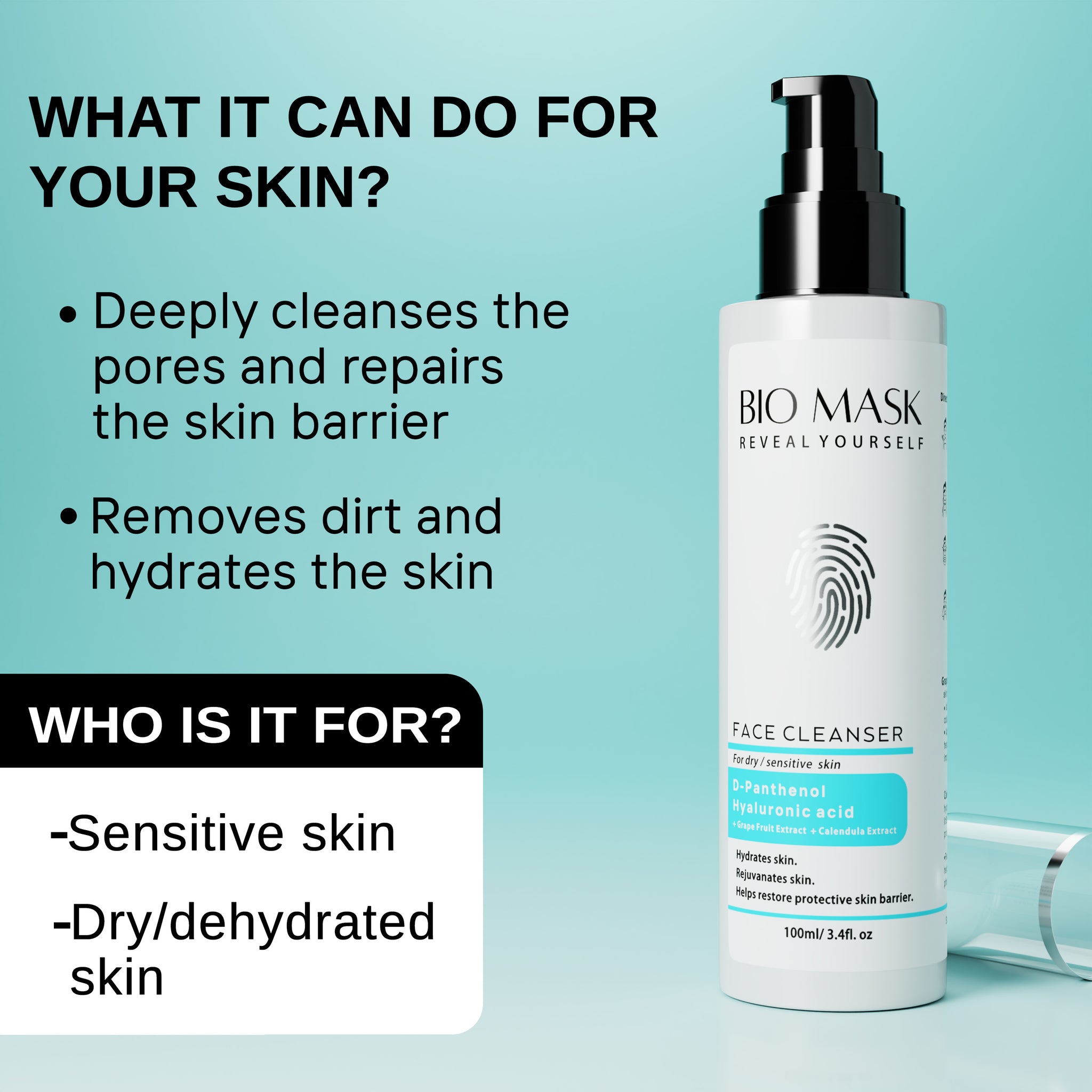 Hydrating Face Cleanser- Formulated with D-panthenol and Hyaluronic acid | 100ml