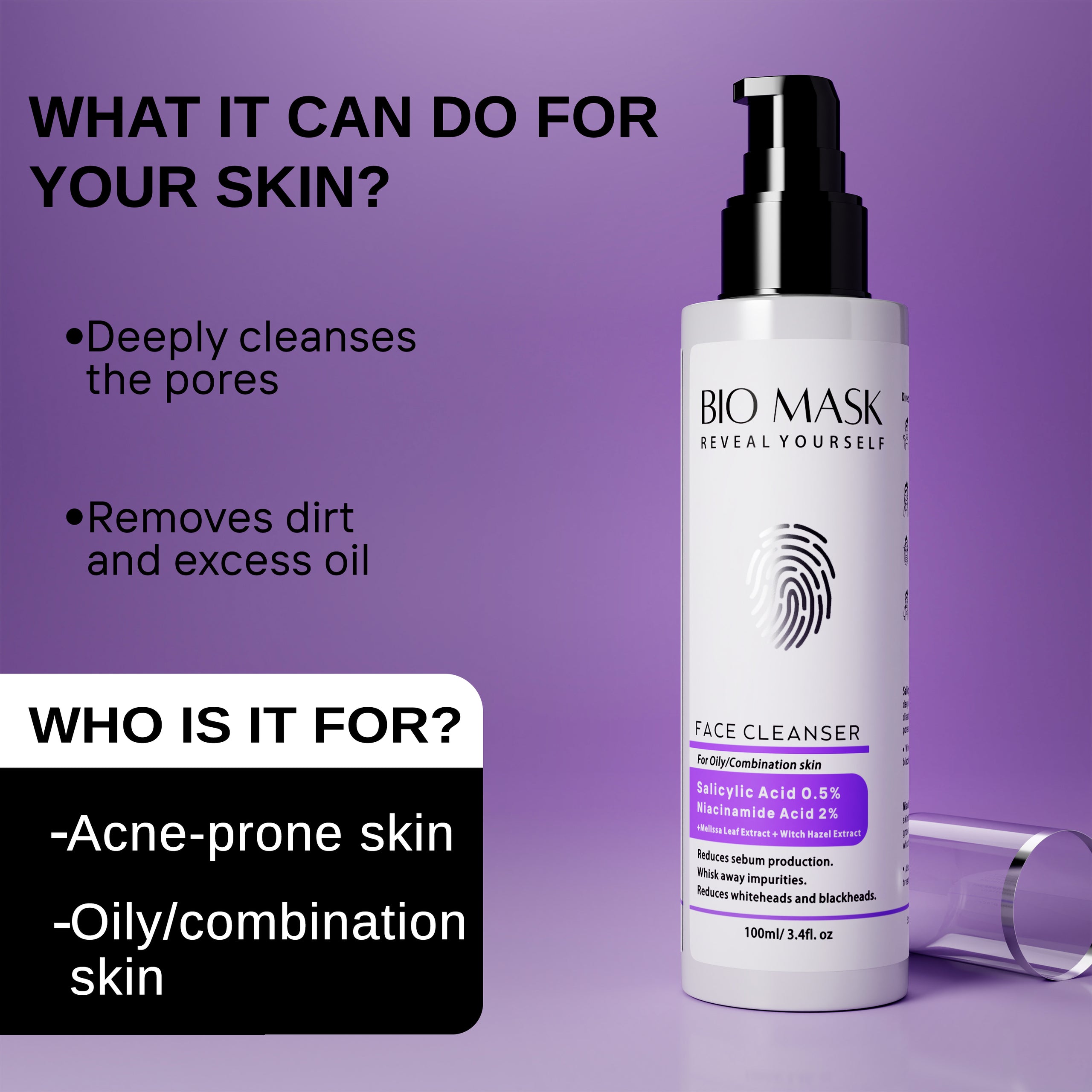 Face Cleanser Formulated With 0.5% Salicylic Acid+ 2% Niacinamide | 100ml